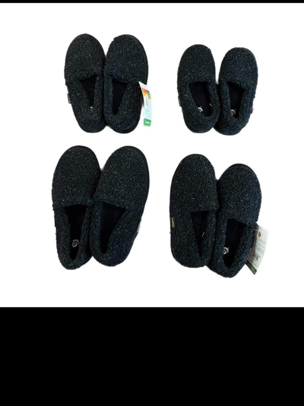 ALL 4 PAIRS TOGETHER Acorn kids slippers charcoal